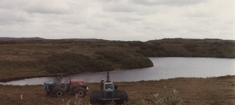 Alaska, Aléoutiennes été 1982 par Christian Madillac Sondeuse sur buggy ${