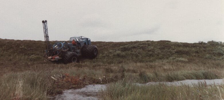 Alaska, Aléoutiennes été 1982 par Christian Madillac Sondeuse sur buggy ${