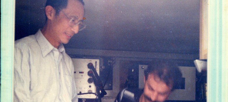 1988; Pakistan par Gérard Gadaud Décembre 1988 Pakistan; Mr HHZ avec Rueda (observer) ${